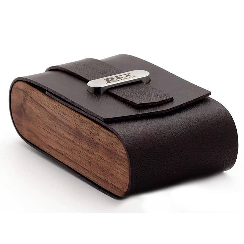 Rex Custodia in pelle Horween e legno di noce per rasoi di sicurezza
