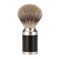 MUHLE Rocca Pennello da barba silvertip fibre® con manico nero a nido d'ape M96