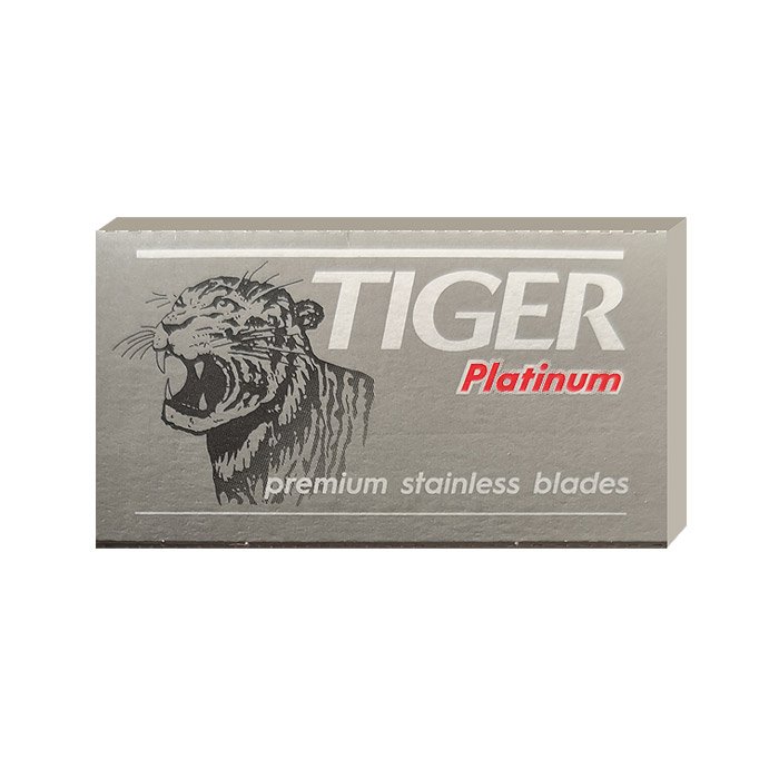 5 Lamette da Barba Tiger Platinum. Premium Stainless Blades